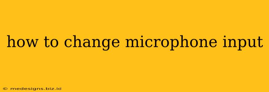 how to change microphone input