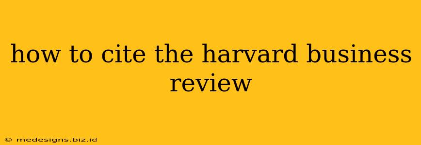 how to cite the harvard business review