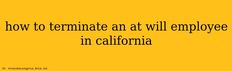 how to terminate an at will employee in california