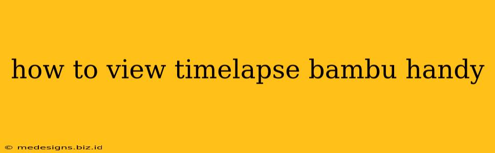 how to view timelapse bambu handy