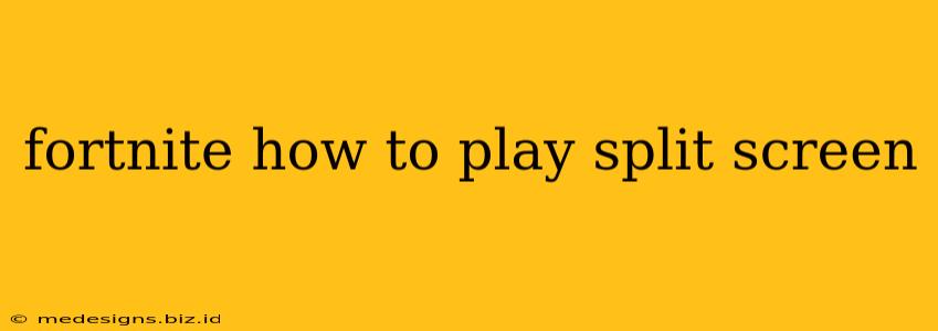 fortnite how to play split screen