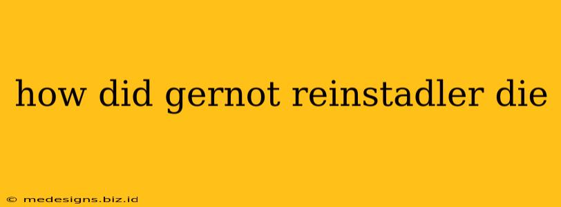how did gernot reinstadler die
