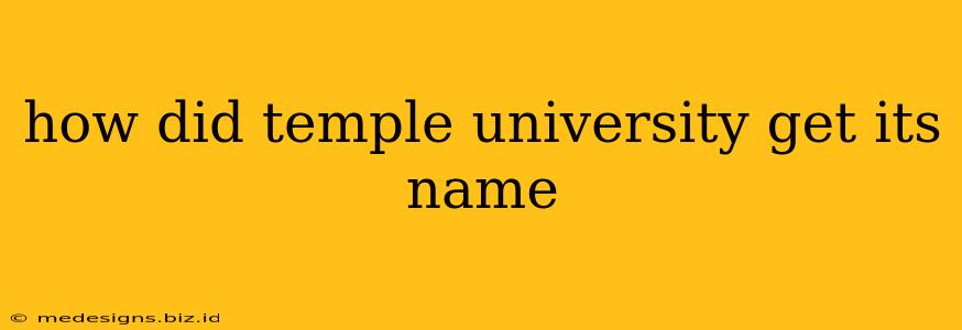 how did temple university get its name
