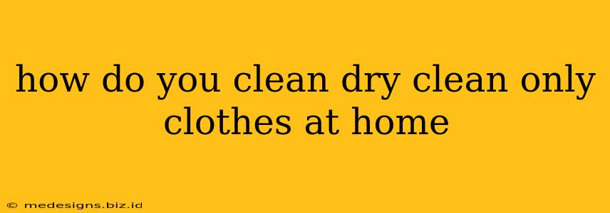 how do you clean dry clean only clothes at home