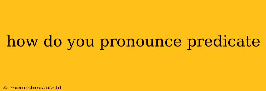 how do you pronounce predicate
