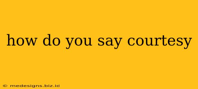 how do you say courtesy