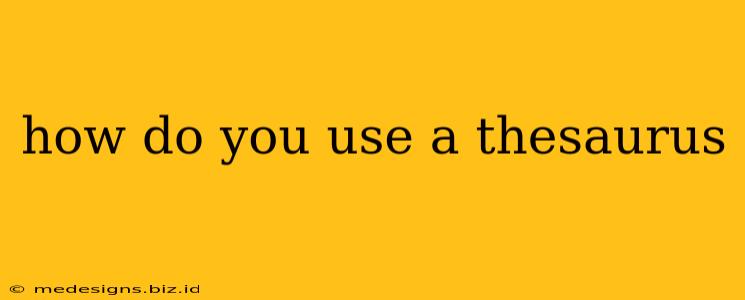 how do you use a thesaurus