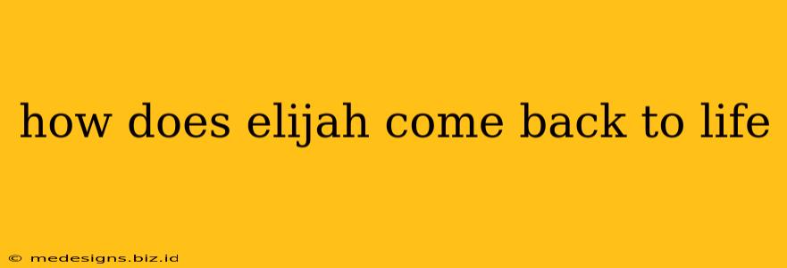 how does elijah come back to life