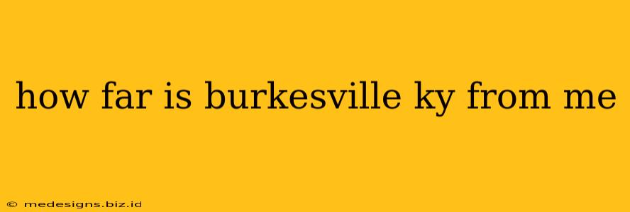 how far is burkesville ky from me