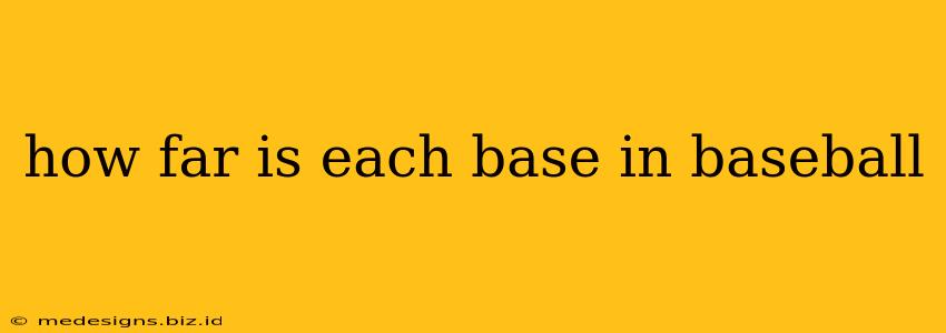 how far is each base in baseball