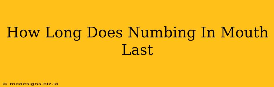 How Long Does Numbing In Mouth Last