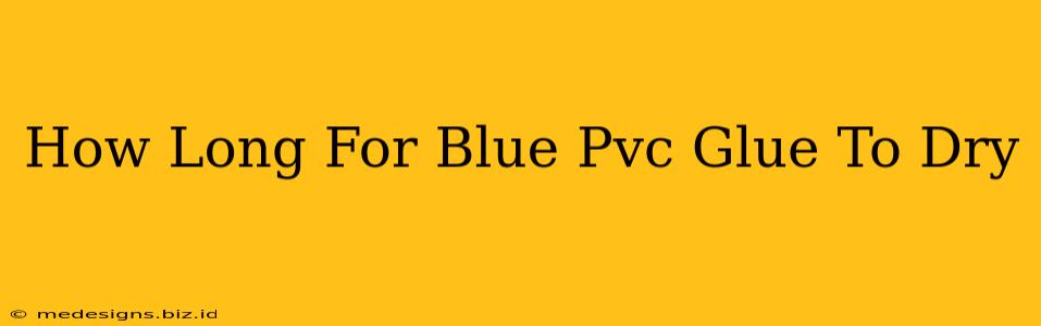 How Long For Blue Pvc Glue To Dry