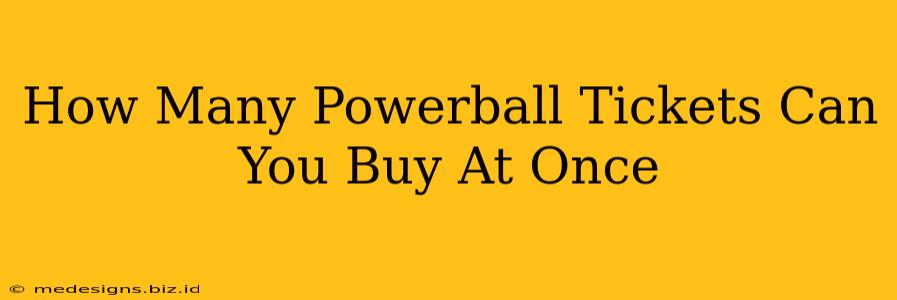 How Many Powerball Tickets Can You Buy At Once