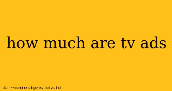how much are tv ads