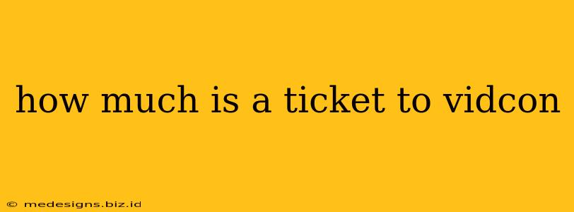 how much is a ticket to vidcon