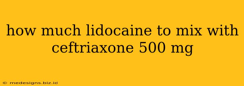 how much lidocaine to mix with ceftriaxone 500 mg