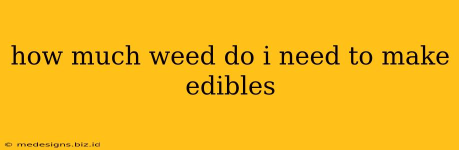 how much weed do i need to make edibles