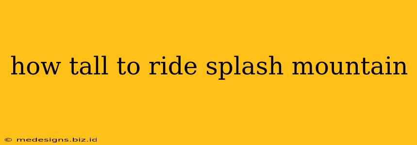 how tall to ride splash mountain