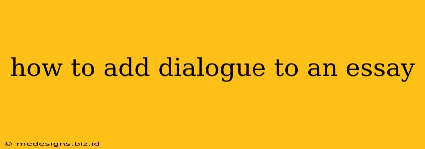 how to add dialogue to an essay