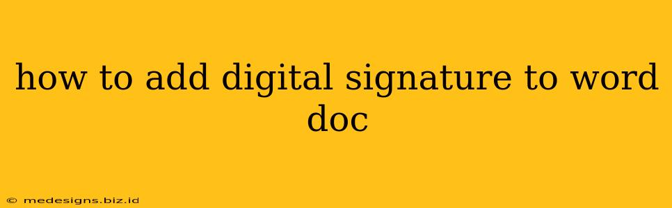 how to add digital signature to word doc