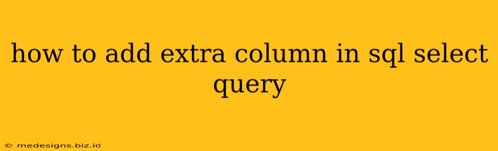 how to add extra column in sql select query
