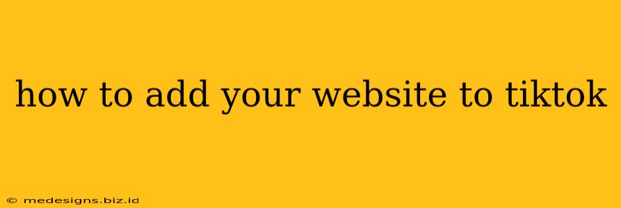 how to add your website to tiktok