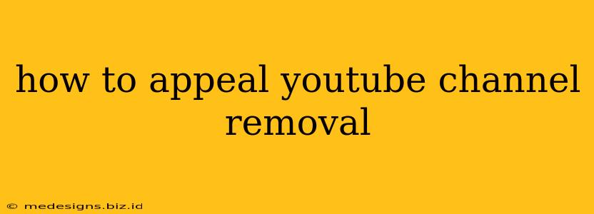 how to appeal youtube channel removal