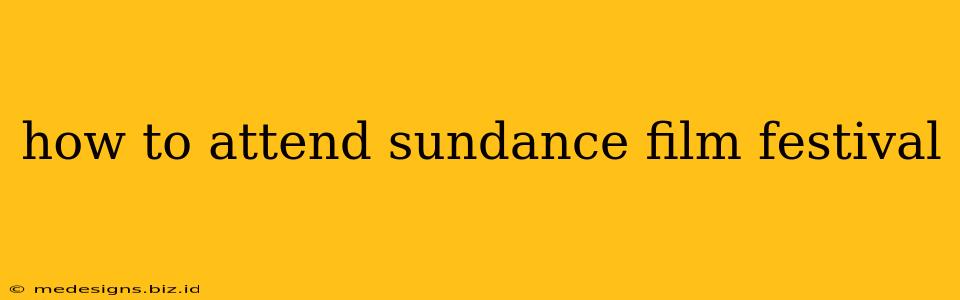 how to attend sundance film festival
