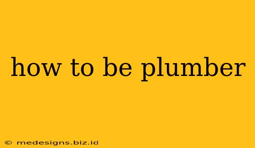 how to be plumber