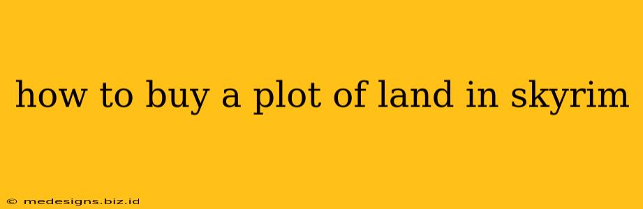 how to buy a plot of land in skyrim
