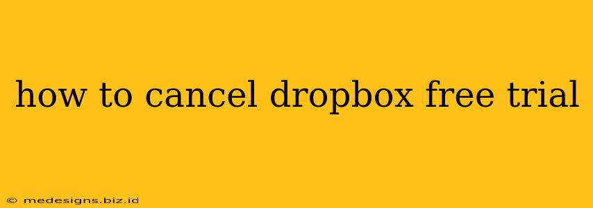 how to cancel dropbox free trial