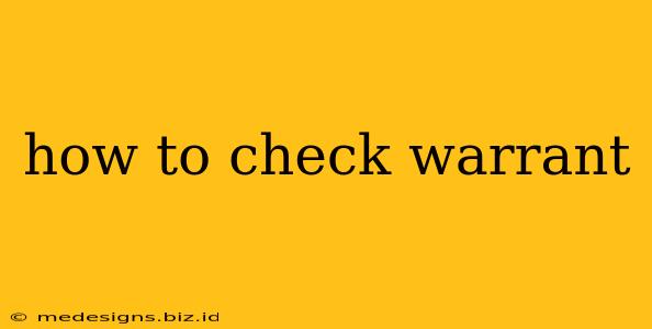 how to check warrant