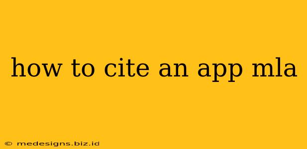 how to cite an app mla