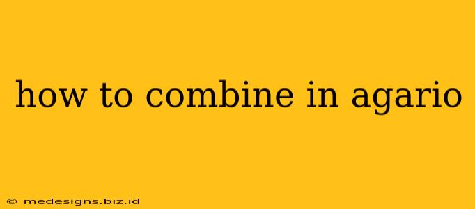 how to combine in agario