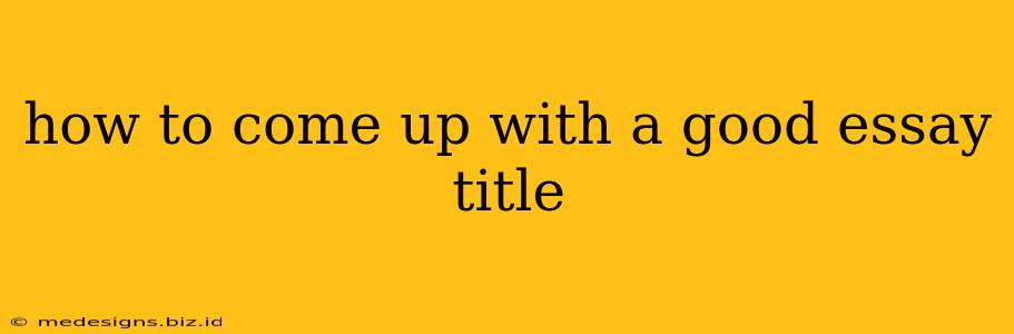 how to come up with a good essay title