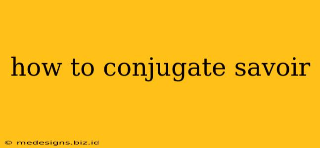 how to conjugate savoir