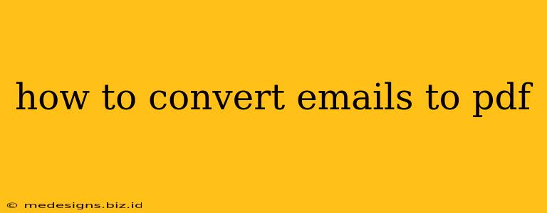 how to convert emails to pdf