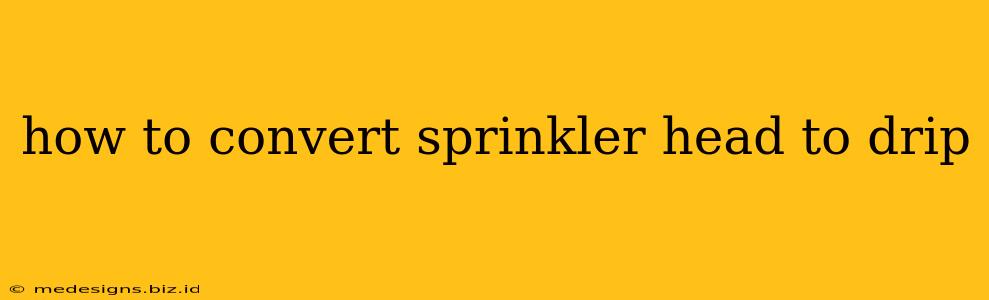 how to convert sprinkler head to drip
