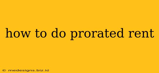 how to do prorated rent