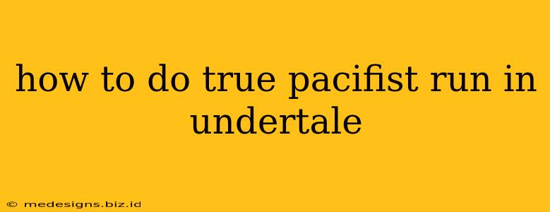 how to do true pacifist run in undertale