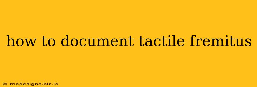 how to document tactile fremitus