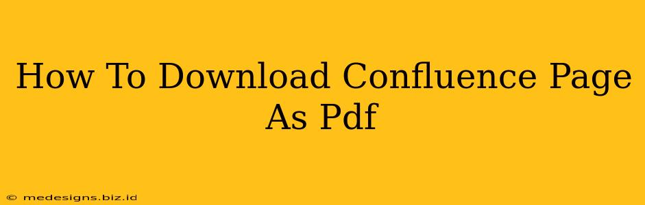 How To Download Confluence Page As Pdf
