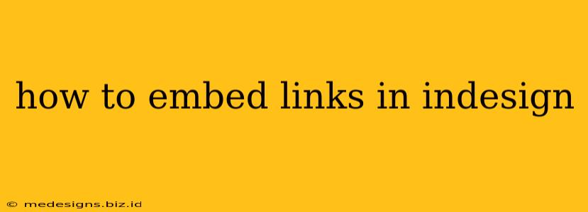 how to embed links in indesign