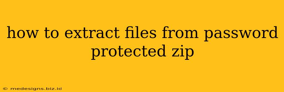 how to extract files from password protected zip