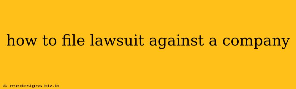 how to file lawsuit against a company