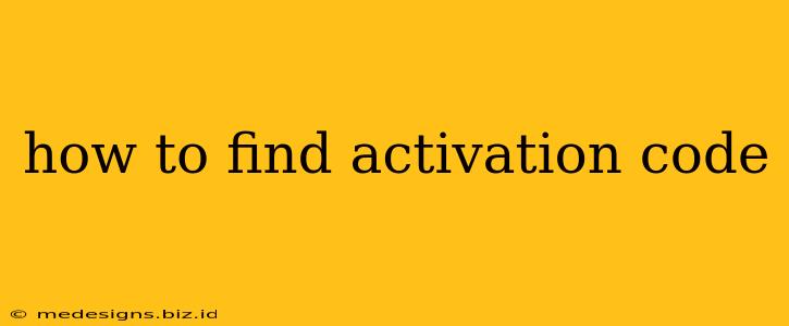 how to find activation code