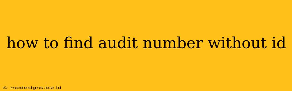 how to find audit number without id