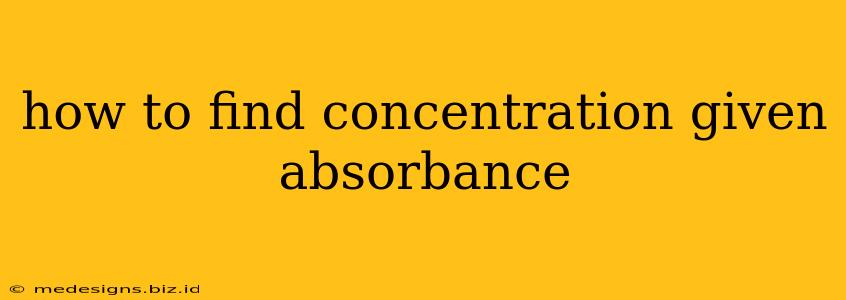 how to find concentration given absorbance