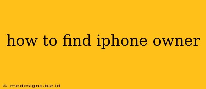 how to find iphone owner
