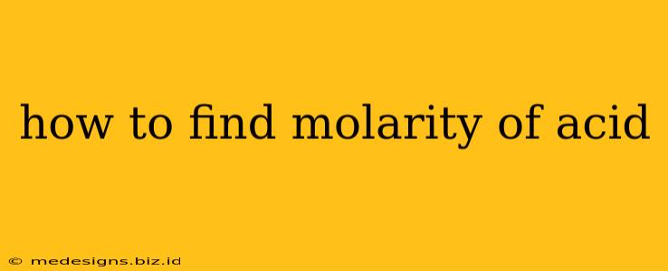 how to find molarity of acid